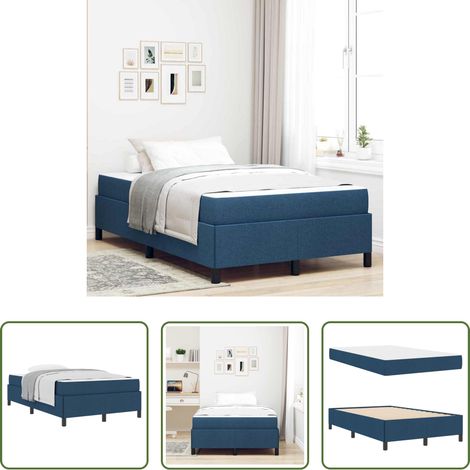 vidaXL Stoffbett - Boxspringbett Blau 120 x 190 cm Stoff (1/5)