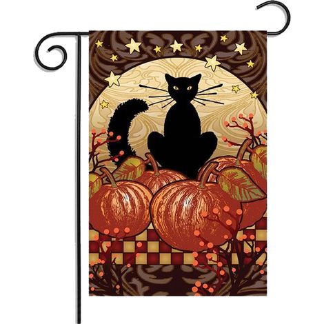 Drapeau De Jardin Double Face - Pour Décoration D'automne Et D'halloween - 30 X 45 Cm - 1 Pièce (1/5)