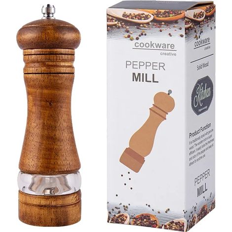 Molinillo de pimienta manual, materiales ecológicos, núcleo de cerámica, 1 unidad. (1/2)