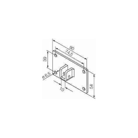 Nice 525.10074 - Staffa Flangia 90x54 con staffa a sella per perno 10 mm