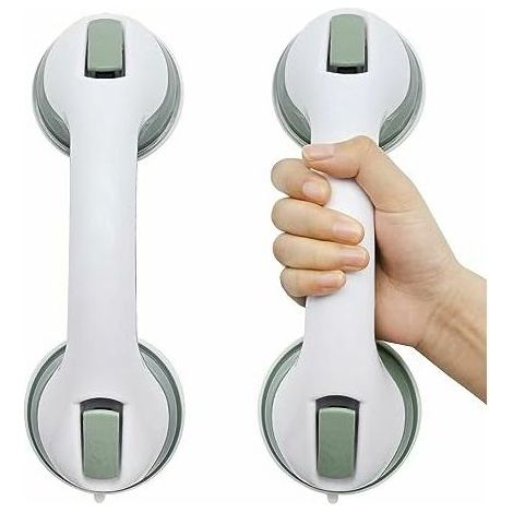 VURAHOME - 2x Poignées de Douche à Ventouse - en Plastique - Sans Perage - Poignée de Baignoire Murale, Poignée de Sécurité Portable pour Enfants Personnes agées (1/5)