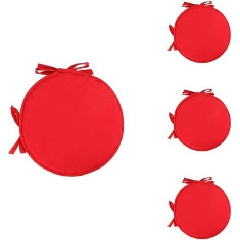 Set mit 4 runden Stuhlkissen, 38 cm Durchmesser, aus weichem, ungiftigem Polyester. Ergonomischer Komfort für Esszimmer, Büro und Garten. (1/5)