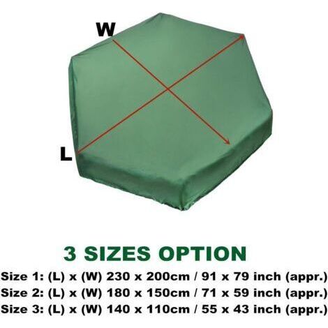 Housse de bunker hexagonale verte en tissu Oxford 210D Housse de jouet anti-poussière et étanche aux UV\n230200 cm (1/4)