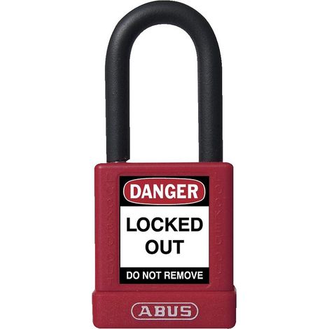 Cadenas de consignation 40 mm isolé à anse acier de 38 mm rouge - ABUS