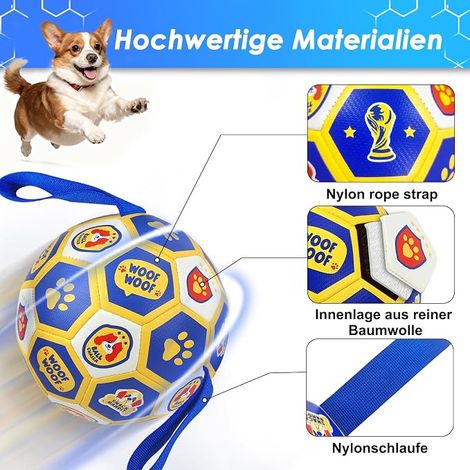 Dog Football Toy Ball Indoor Outdoor Training Game Air Pump 6 Inch (1/4)