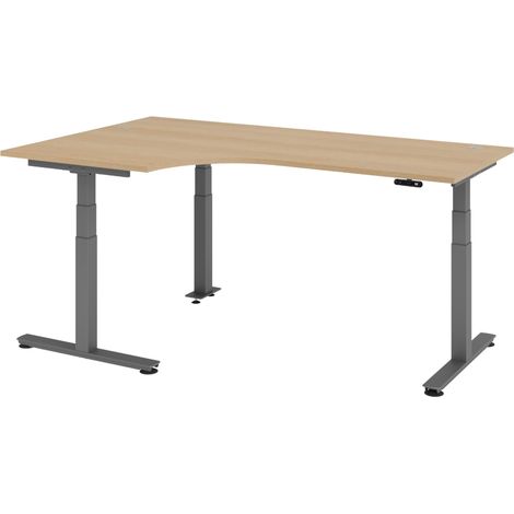 bümö Schreibtisch elektrisch XDSM Eckform: 200 x 120 cm Eiche (1/5)