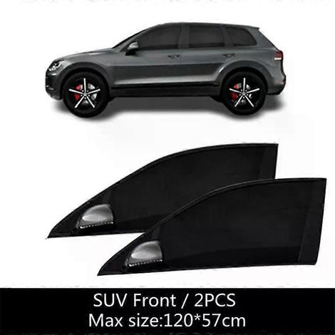 Pare-soleil de voiture (1 ou 2 pièces) - Protection UV - Rideaux en maille - Moustiquaire pour vitres avant, arrière et latérales de SUV - Pare-soleil en maille - 2 pièces pour vitre avant de SUV (1/5)