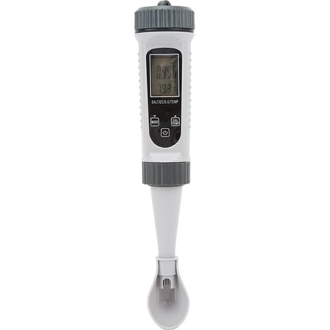 Testeur Multifonctionnel, écran LCD SG Testeur, Compteur de Température Numérique, Testeur EC, Testeur de Sel avec Rétroéclairage Blanc pour Eau Potable, Aquarium, Piscine (1/5)