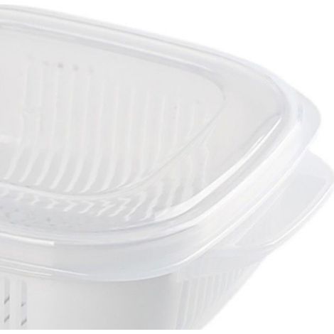 Boite De Rangement Frigo multifonctions alimentaire, avec panier de vidange, organisateur frigo pour gingembre, ail, oignon (1/4)
