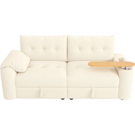 Divano modulare Teddy beige con contenitore e tavolino integrato 207,5 x 80 x 87 cm (1/5)