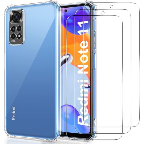 CASE SET FÜR XIAOMI REDMI NOTE 11/11S SILIKON + 3x GEHÄRTETES GLAS (1/5)