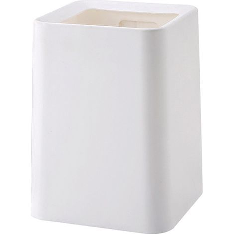 Poubelle double compartiment 8 L – – Plastique durable. carrée et compacte. sans couvercle. tri sélectif facile. idéale salle de bain. chambre. bureau ou cuisine (1/5)