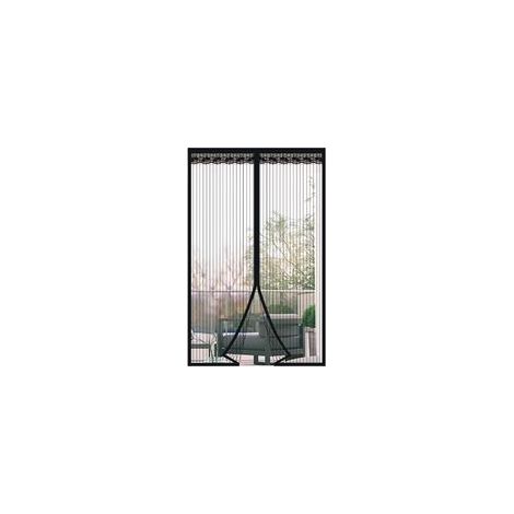 Moustiquaire Porte Fenetre Magnétique 120x220cm Rideau de Porte Antimoustique Maille Ultra Fine Moustiquaire avec Fermeture Aimantée Sans Perçage pour de Balcon, Chambre, Noir (1/5)