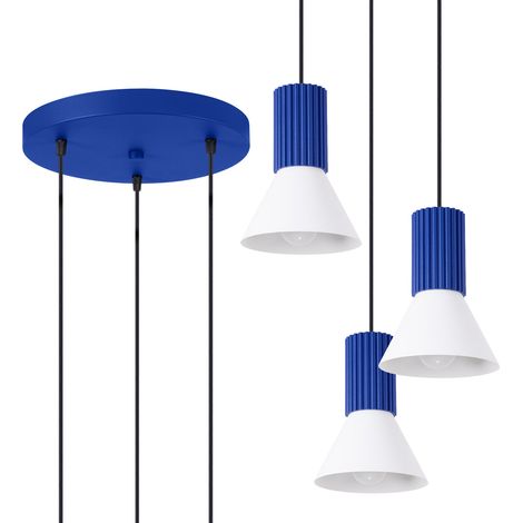 Suspension Estria 3P blanc/outremer (1/2)
