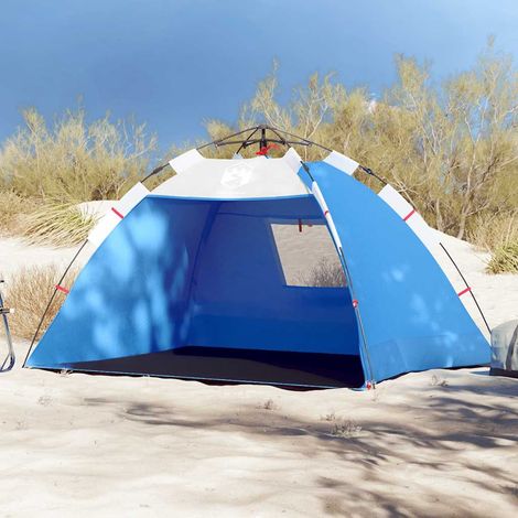 vidaXL Tienda de playa 2 personas impermeable apertura rápida azul (1/5)
