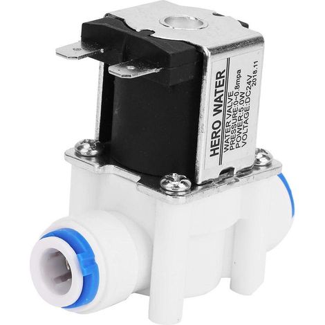 DC Magnetventil, 24V DC Wasser Magnetventil N / C Kunststoff Elektromagnetventil 3/8 "Gewinde Schnellanschluss für Wasserfilter (1/5)