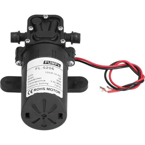 Pompe à diaphragme DC12V 36W 73PSI – Débit 3.5 L/min – Résistante à la corrosion – Pour irrigation et pulvérisation agricole
