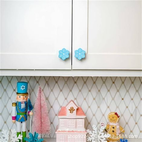 New Snowflake Knobēz 6-pack Snowflake Handle Decorative Home Christmas Ornament - Snowflake Handle -