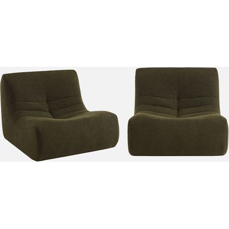 Sofá modular en borreguito texturizado, 2 plazas