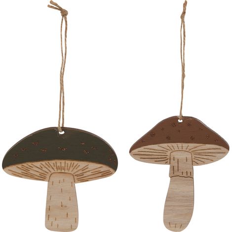 Déco de sapin Lot de 2 Champignons pailletés - Feeric Christmas (1/5)