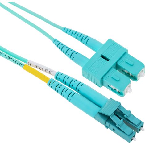 BeMatik - Câble à fibre optique OM3 LC à SC duplex multimode 50/125 1m (1/5)