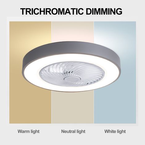 Eosnow Ventola a soffitto Lixada FS0030 con illuminazione LAMPAGNO DI CONTROLLO DI RECOLORE A 3-COLOR LED LED a 3 marce LED per la sala da letto della camera da letto