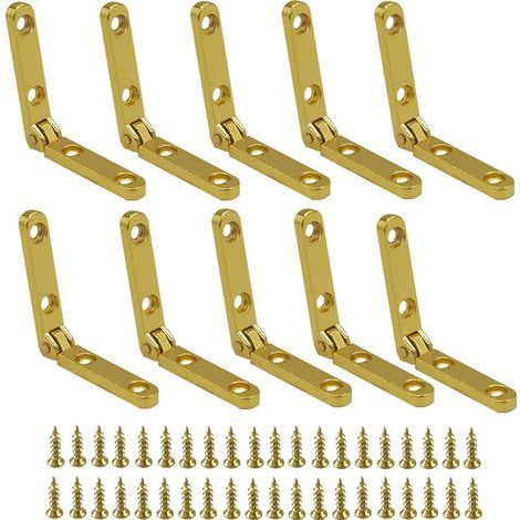 Bisagras de aleación para puertas de armarios, mini bisagras ocultas para muebles, accesorios de herrajes de madera para el hogar, ideales para organizadores de cajones de armarios, paquete de 10 unid (1/4)