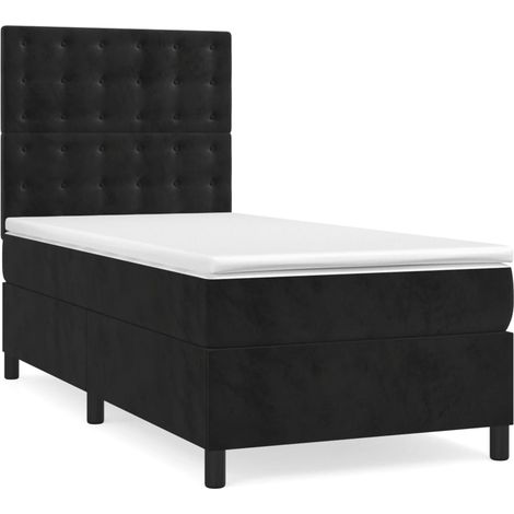 Maison Exclusive - Boxspringbett mit Matratze Schwarz 90x200 cm S (1/5)