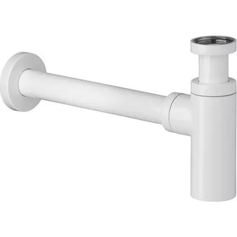 Garniture de vidage siphon lavabo, laiton blanc mat (1/2)