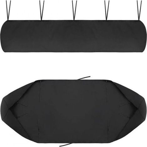 FENOPLASTICAHousse auvent jardin 4m, 420D oxford anti-UV étanche, protection hiver (noir)