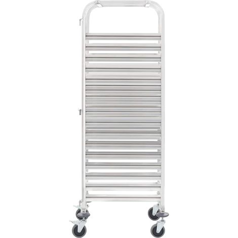 vidaXL Küchenwagen für 16 Tabletts 38x55x163 cm Edelstahl