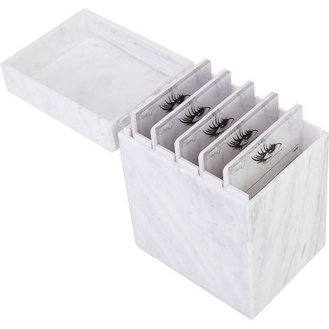 Boîte de rangement 5 étages pour faux cils, organisateur de cils à greffer, coffret élégant pour extension de cils, stockage pratique multicouche. (1/5)