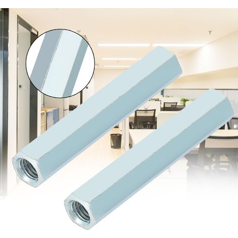 2 pièces Écrous à manchon hexagonaux M8 x 66 mm, tige filetée longue pour fixations et supports