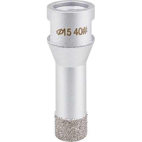 Couronne de perçage à sec pour carrelage Soldia Ø 15 mm, filetage M14, refroidissement intégré