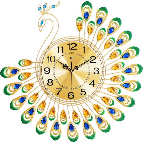 Grande Horloge Murale de Salon 15 Pouces (38cm) - Fonctionne sur Piles - Silencieuse (Sans Tic-Tac) - Décoration (1/5)