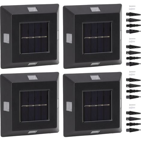Lot solaire LED 4 pièces, lampe murale extérieure pour jardin, cour et maison, décorative (1/5)