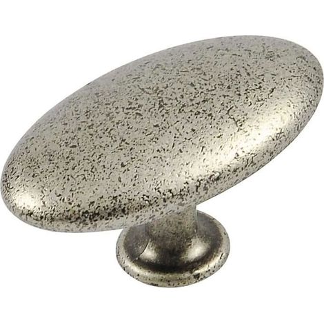 Bouton de meuble zamac ovale 64 x 36 - Décor : Fer antique - SIRO