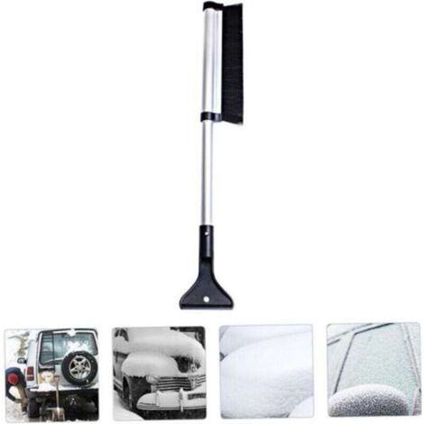 1 Pc Silver Pelle à Neige Brosse à , télescopique Neige de Voiture Glace ,Amovible Balai de déneigement Ice Scraper grattoi Fournitures de Voiture Alliage d'aluminium (1/4)