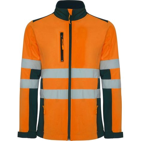 Chaqueta Softshell bicolor de alta visibilidad von cintas reflectantes ANTARES ROLY XXXXL Azul Marino/Naranja Fluor