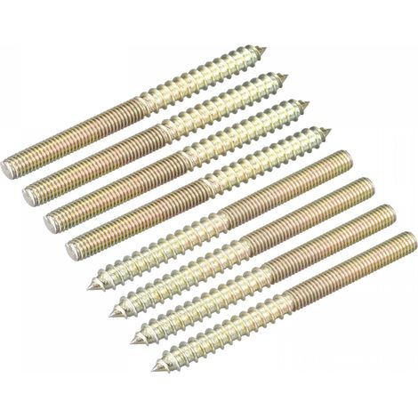 M6x80mm Vis Double Filetage Boulon 8pcs Double Extrémité Cheville pour Bois Meuble (1/5)
