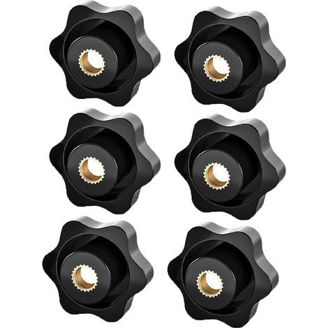 6 Pieces M8 Star Handle Nuts - Knurled Nut, M8 Clamping Nut, Star Head Clamping Knob, Knurled Handle Nuts for Mechanical and Industrial Electronic Devices (1/4)