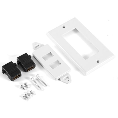Plaque murale HDMI double port plaqué or avec Ethernet pour cinéma maison, DVD, TV (1/5)