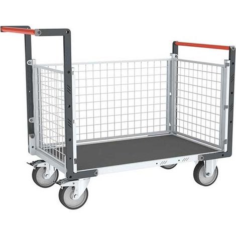 Modularer Gitterwagen 3-seitig - Rutschfeste Platte 1075x735mm - Tragkraft 500kg - 806724664