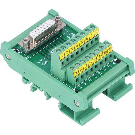 Bloc de bornes DB15 M7 PCB cuivre étiquettes imprimées compact 0.8A/broche 0.2Nm serrage module distribution femelle 60V CC (1/5)