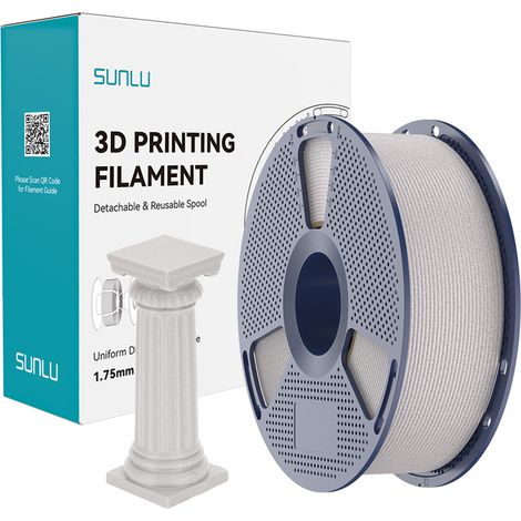 Filamento PLA ad alta velocità SUNLU effetto marmo 1,75 mm 1 kg (grigio chiaro) (1/5)