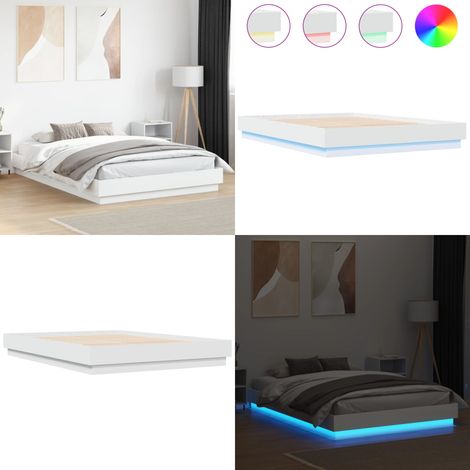 Estructura de cama con luces LED blanco 150x200 cm - Estructura de cama - Cama con luces RGB