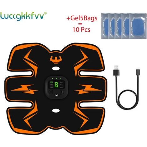 Appareil de stimulation musculaire sans fil EMS intelligent pour l'entraînement abdominal et la perte de poids - Massage corporel amincissant avec autocollants - 01197-AquaForge