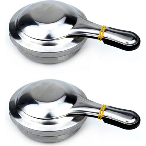 Lot de 2 petits brûleurs à alcool en acier pour fondue en plein air Chauffage efficace portable avec couvercle en acier
