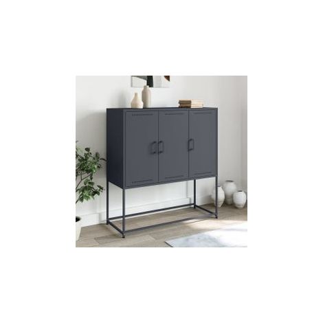 Buffet haut anthracite 100,5x39x107 acier (1/5)