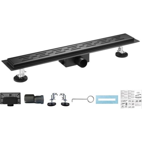 Bc-elec - 06-90-B Duschrinne 90cm aus Edelstahl black matt, sterfput Duschrinne, h�henverstellbar 98-142mm